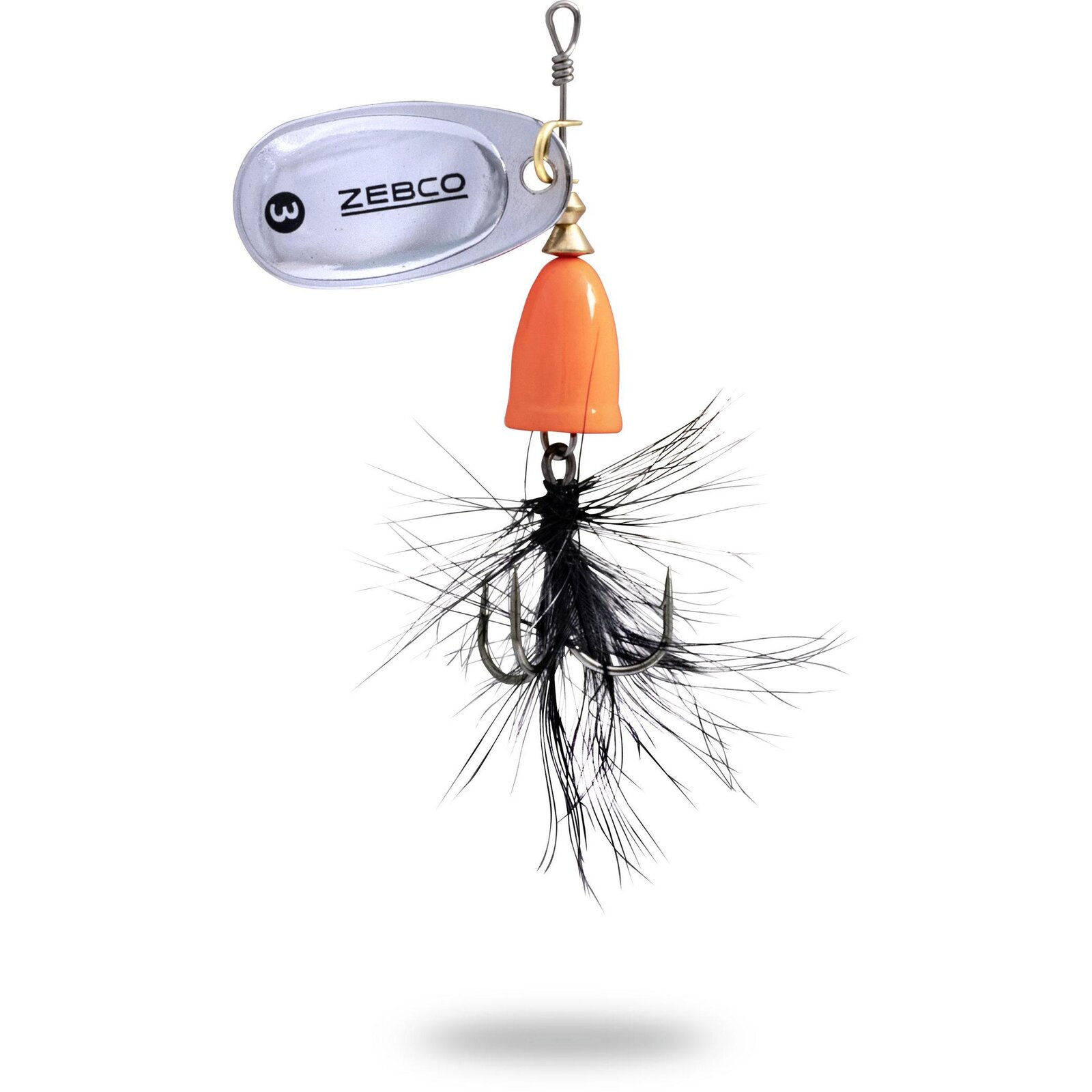 Zebco Trophy Z-Vibe & Fliege orange body/silber/schwarz Fliege 4g