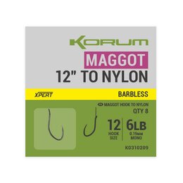 Korum Xpert Maggot  Barbed To Nylon 12/30cm