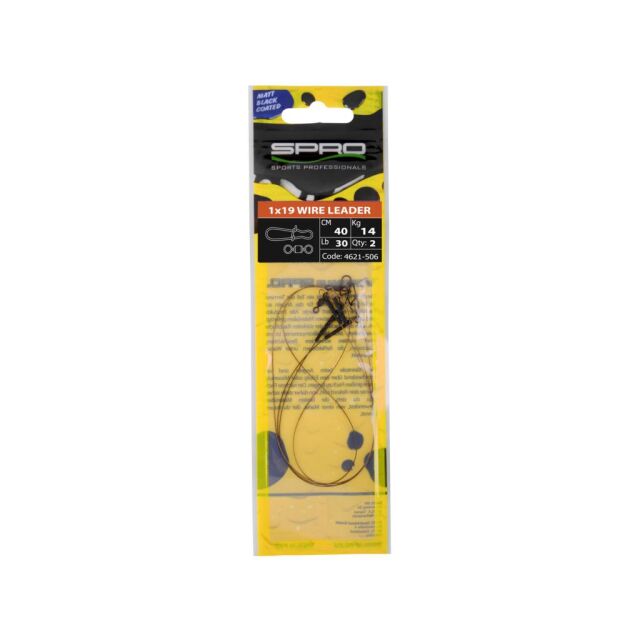 SPRO Matte Black Leader 1x19 Wire 0,30mm 30cm 6,8kg