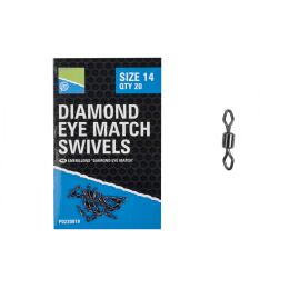 Preston Diamond Eye Match Wirbel 20Stk.