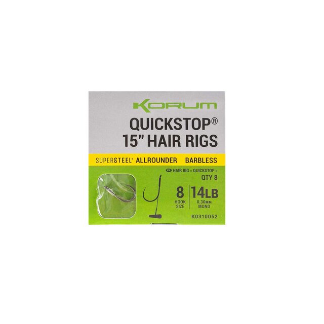 Korum Big Fish Quickstop Hair Rigs 4 Barbed 8Stk.