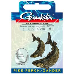 Gamakatsu Zander Vorfach Nylon BKS-Worm 36 60cm 6Stk.