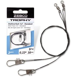 Zebco Trophy Stahlvorfach 1x7 - Standard 30cm 2 Stk.