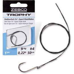Zebco Trophy Stahlvorfach 7x7 - Expert Einzelhaken 50cm
