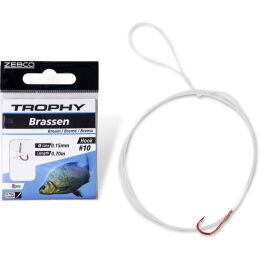 Zebco Trophy Brassen Vorfachhaken rot 70cm 8Stk. #8 0,15mm