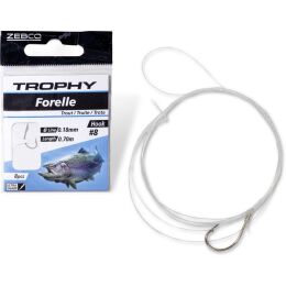 Zebco Trophy Forelle Vorfachhaken silber 70cm 8Stk