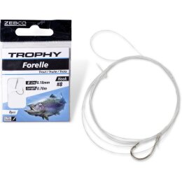 Zebco Trophy Forelle Vorfachhaken silber 70cm 8Stk. #4...