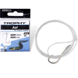 Zebco Trophy Aal Vorfachhaken silber 70cm 8Stk. #8 0,25mm