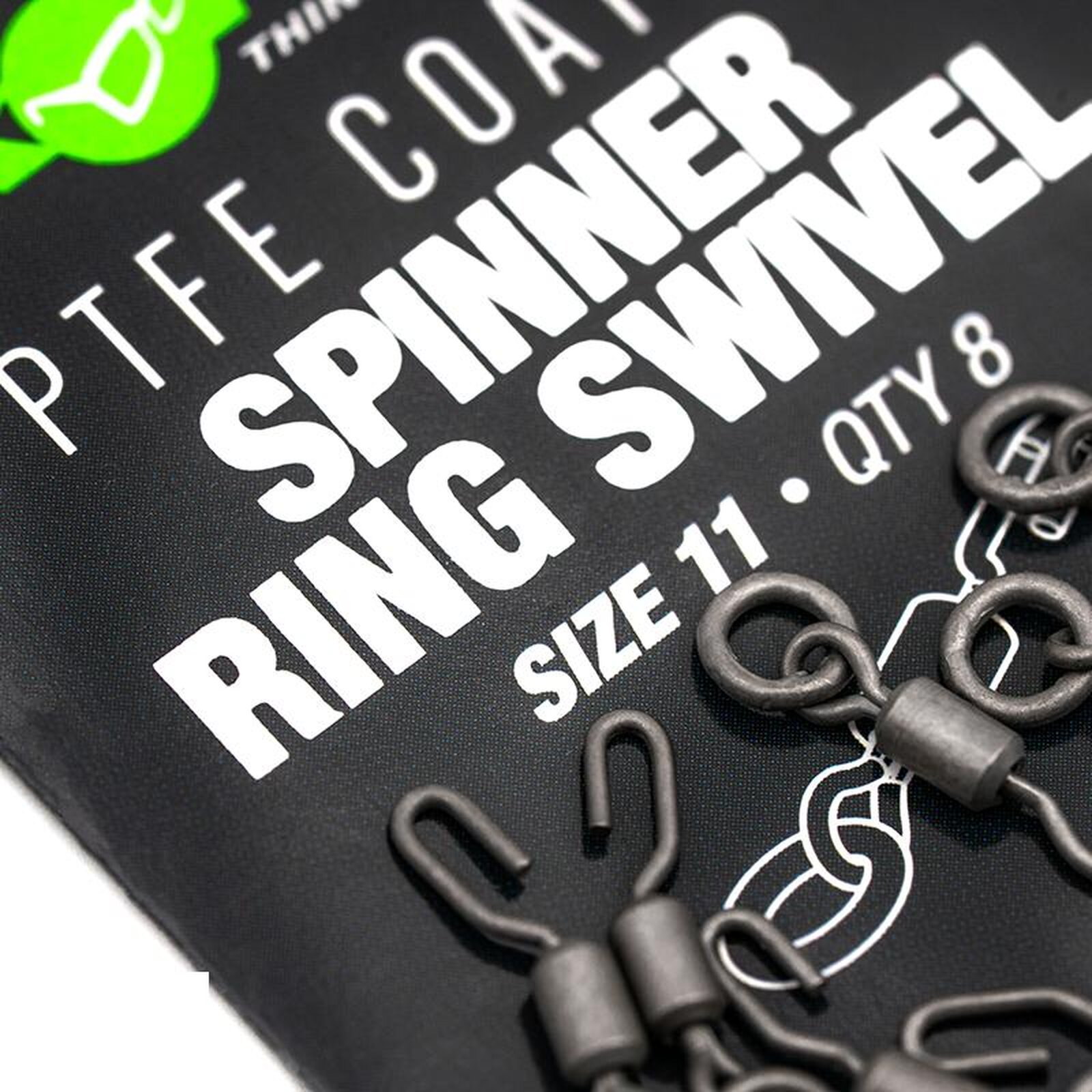 Korda PTFE coated Spinner Ring Swivel Gr.11 | 8Stk