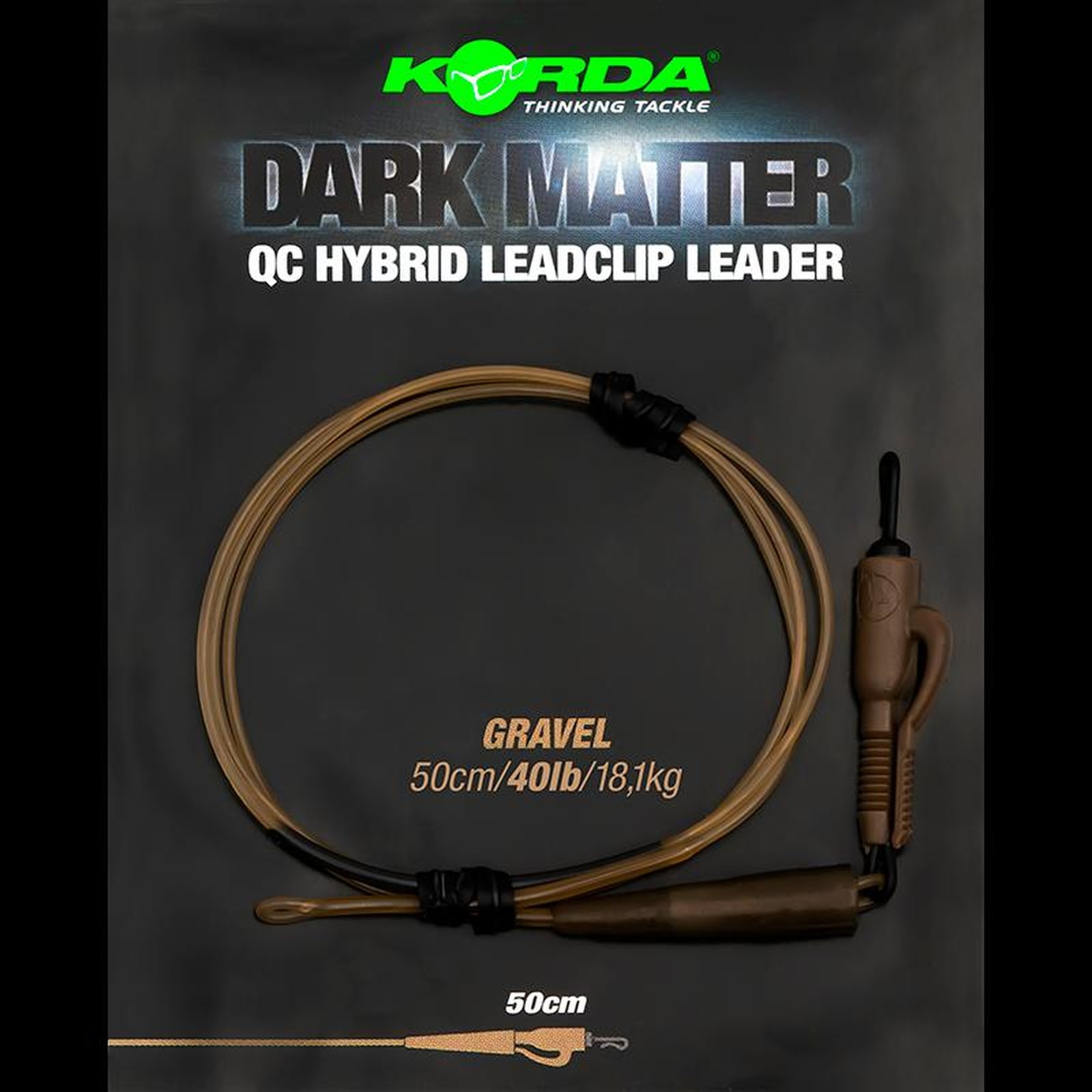 Korda Dark Matter QC Hybrid Leadclip Leader Gravel 1 Stk. 50cm