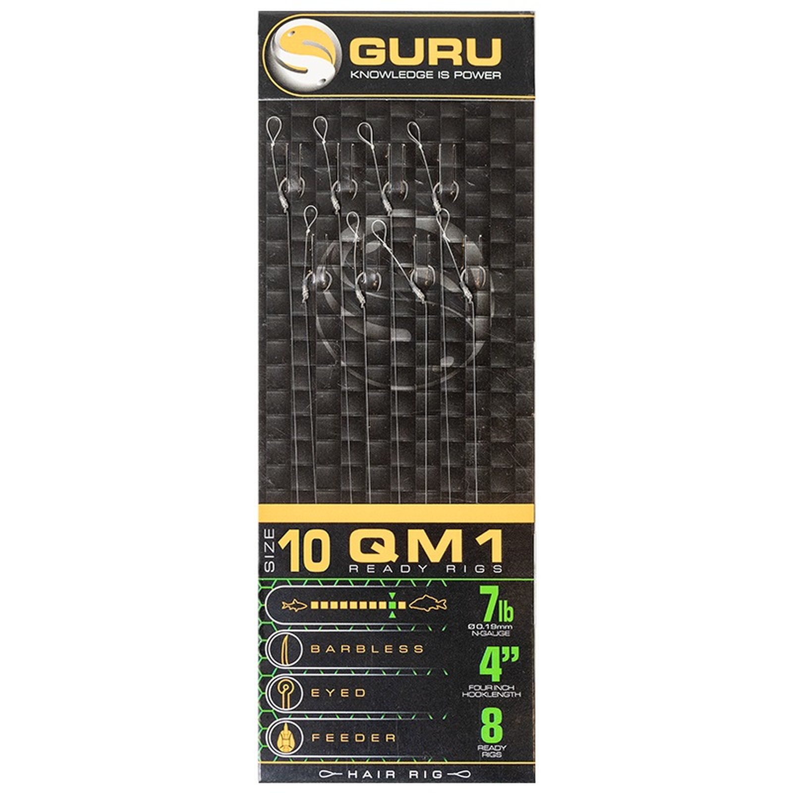 GURU QM1 Ready Rig Hair Rig 8 Stk. #10 | 0,22mm