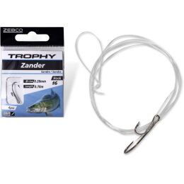 Zebco Trophy Zander Vorfachhaken silber #8 | 0,25mm 70cm...