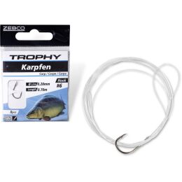 Zebco Trophy Karpfen Vorfachhaken schwarz 70cm 8 Stk.