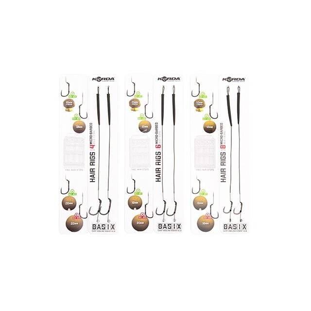 Korda Basix Hair Rigs barbed 2Stk. #6 18lb