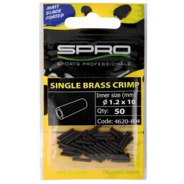SPRO Matte Black Single Brass Crimp 50Stk.