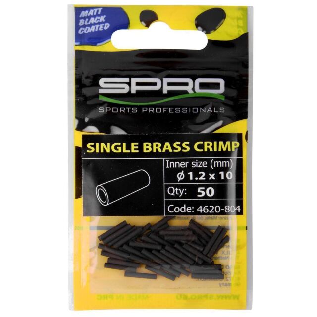 SPRO Matte Black Single Brass Crimp 10Stk. 1,0x1,0mm