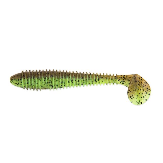 Keitech Fat Swing Impact 3,8 6 Stk. Green Pumpkin/Chartreuse