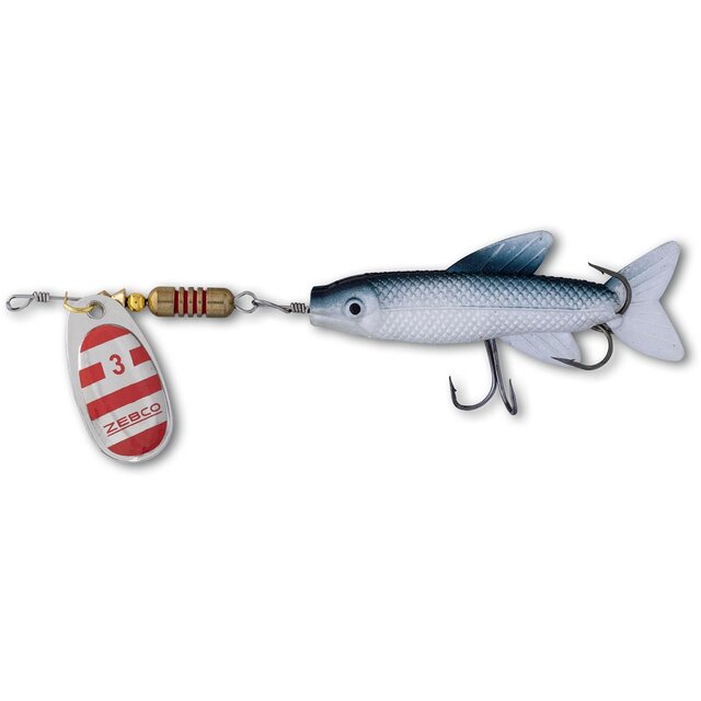 Zebco Trophy Z-Spin Minnow silber/rot Streifen + soft bait