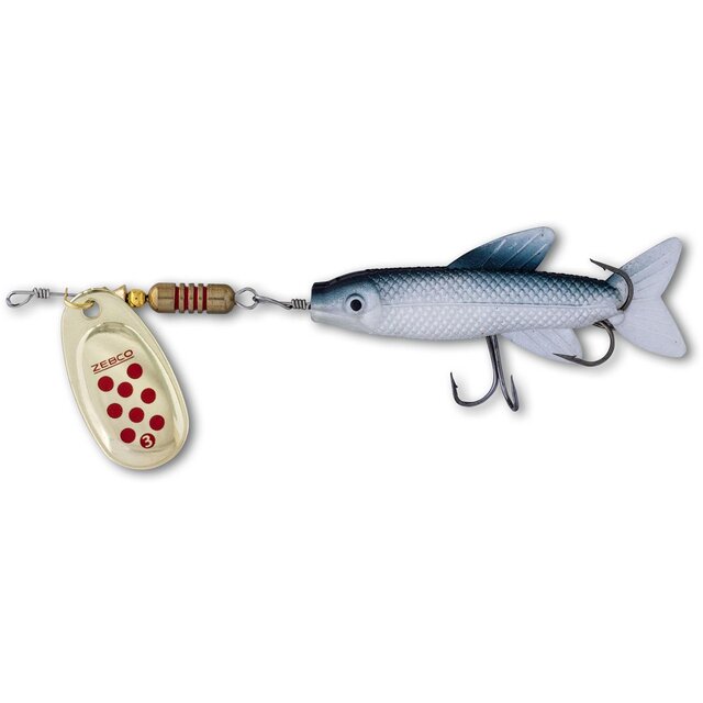 Zebco Trophy Z-Spin Minnow gold/rot Punkte + soft bait