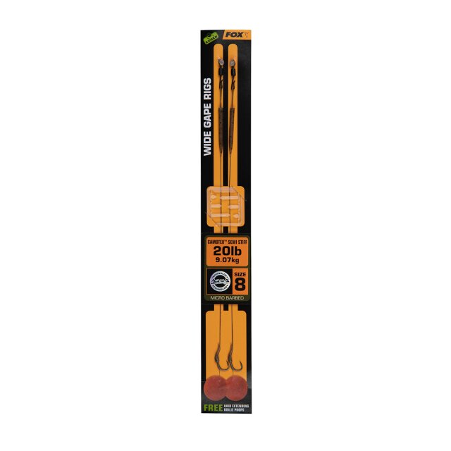 FOX EDGES Wide Gape Camotex Semi Stiff 2 Stk.
