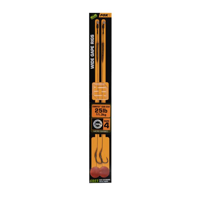 FOX EDGES Wide Gape 6 - 20lb Camotex Semi Stiff 2 Stk