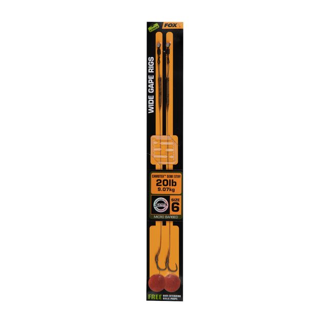 FOX EDGES Wide Gape 4 - 25lb Camotex Semi Stiff 2 Stk