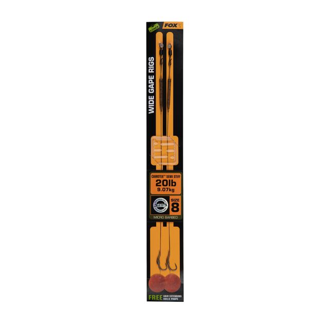 FOX EDGES Wide Gape 4 - 25lb Camotex Semi Stiff 2 Stk