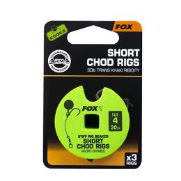 FOX EDGES Stiff Chod Rigs - Short 25lb, # 7 Barbed 3Stk.