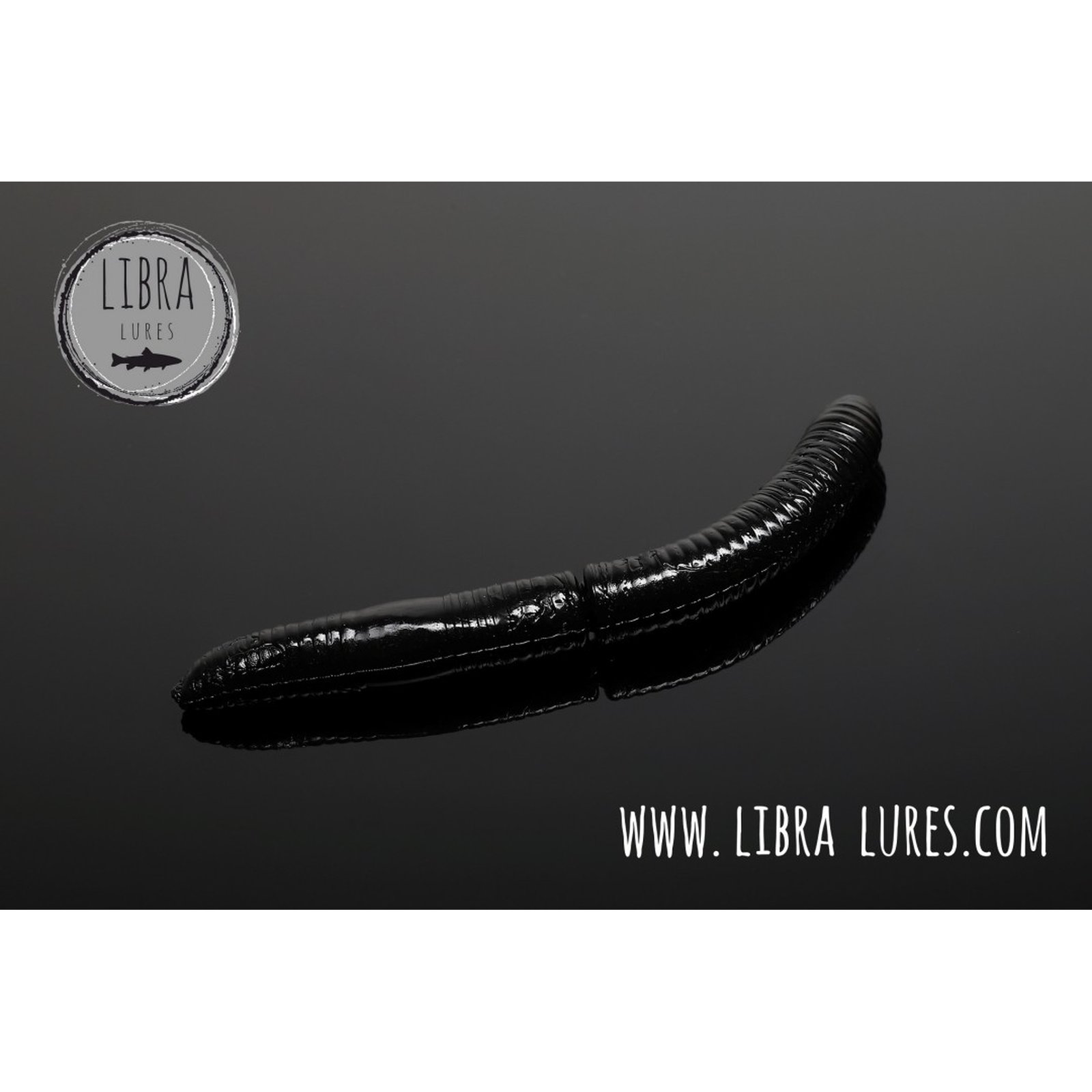 Libra Lures Fatty D Worm 65mm Cheese 10Stk. 040 - black