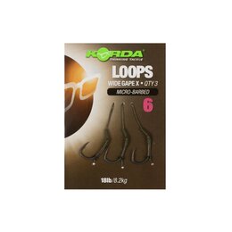 Korda Loop Rigs Wide Gape X 3 Stk. Size 4 30 lb