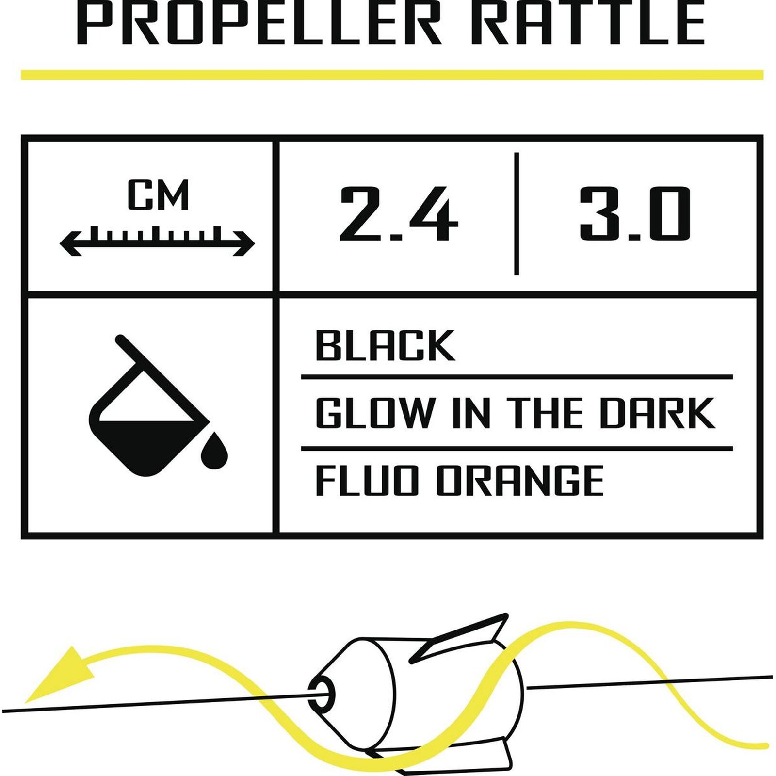 Black Cat Propeller-Rasseln glow 2 Stk.