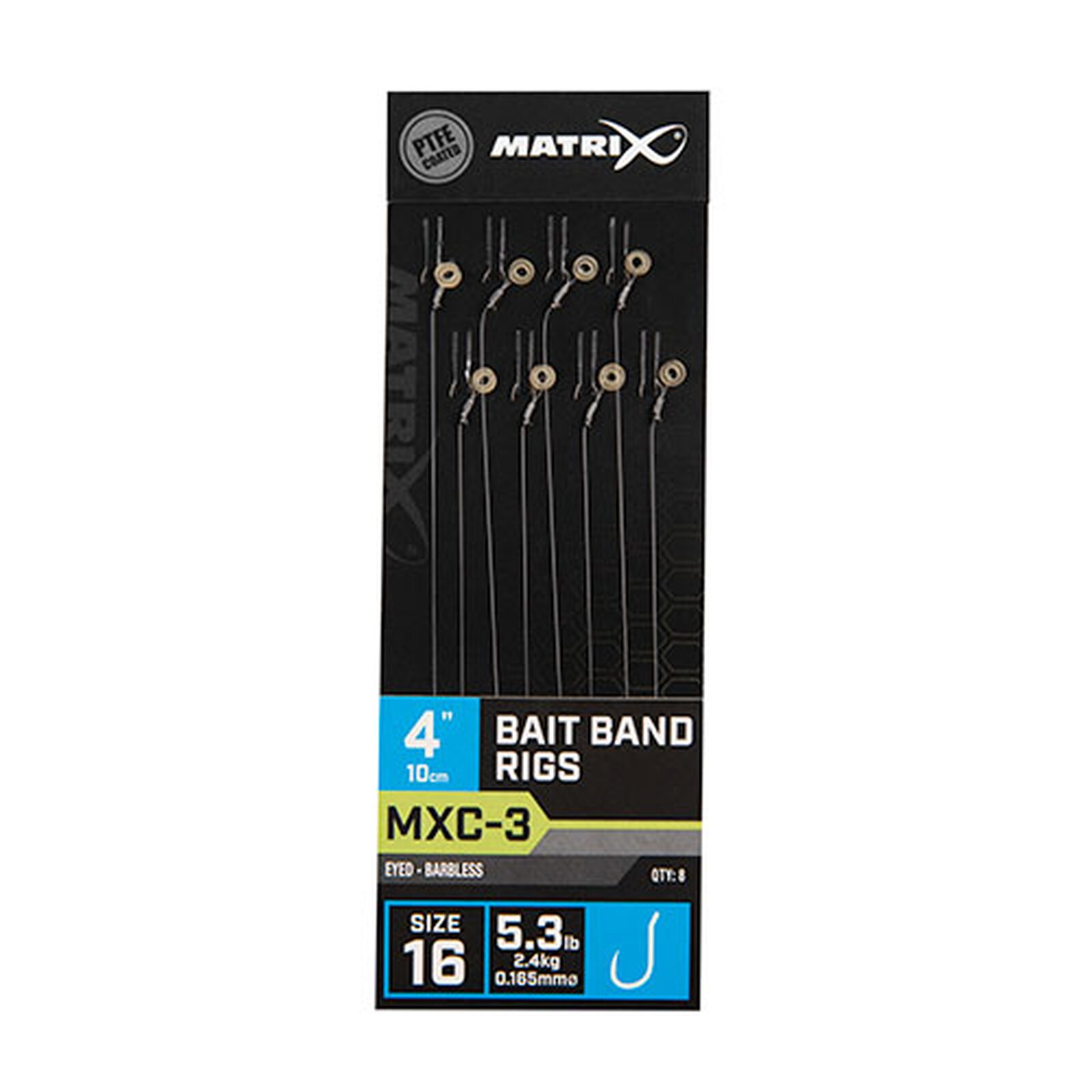 Matrix MXC-3 Bait Band Rigs Barbless 10cm/4 8Stk.