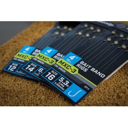 Matrix MXC-3 Bait Band Rigs Barbless 10cm/4 8Stk. #14 0,18mm
