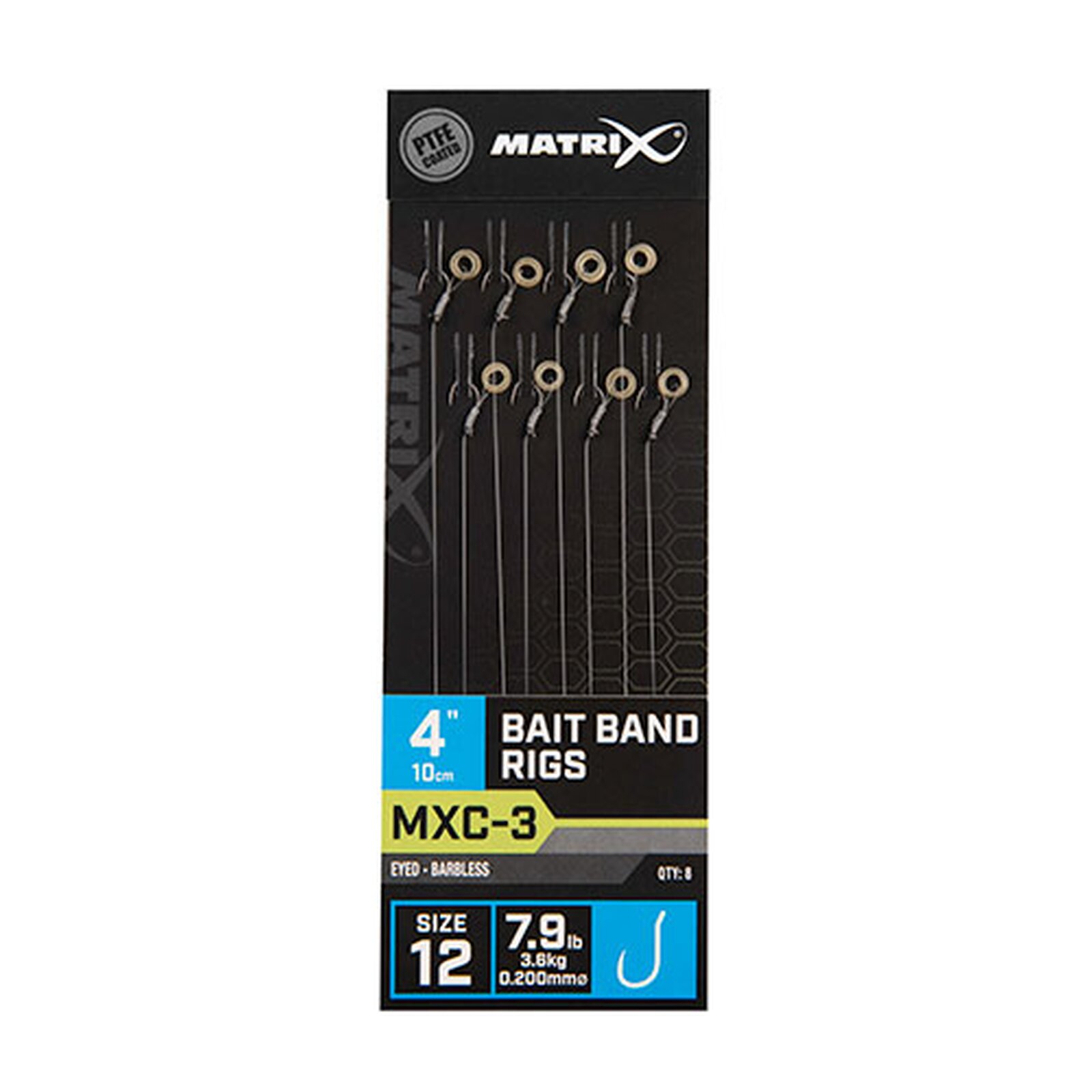 Matrix MXC-3 Bait Band Rigs Barbless #16 10cm/4 8Stk.