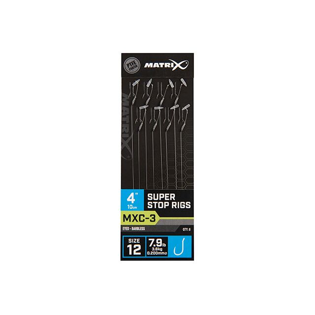 Matrix MXC-3 Super Stop Rigs Barbless 10cm/4 8Stk.