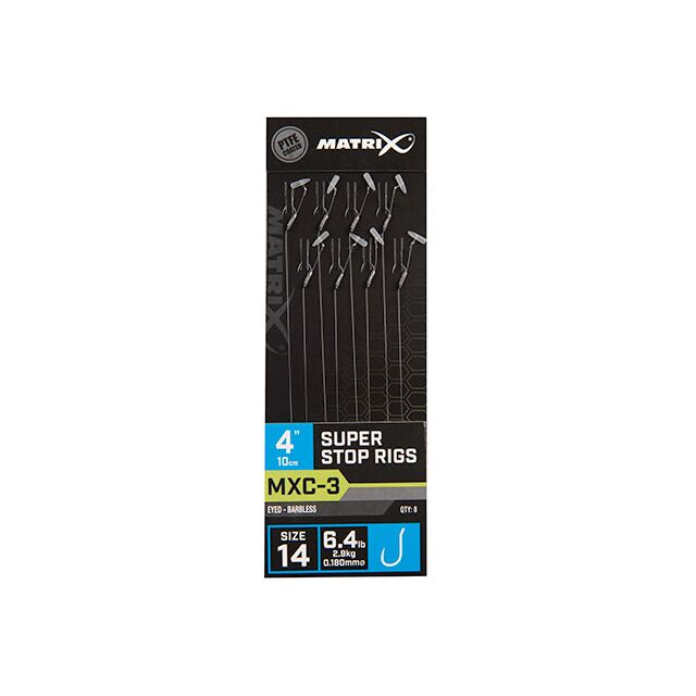Matrix MXC-3 Super Stop Rigs Barbless 10cm/4 8Stk.