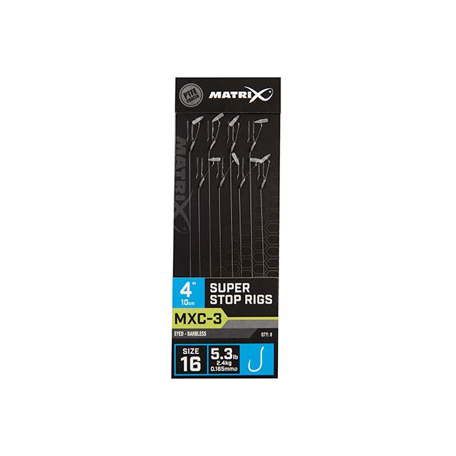 Matrix MXC-3 Super Stop Rigs Barbless 10cm/4 8Stk. #14 0,185mm