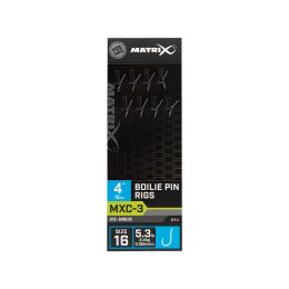 Matrix MXC-3 Boilie Pin Rigs Barbless 10cm/4” 8Stk. #12 0,20mm