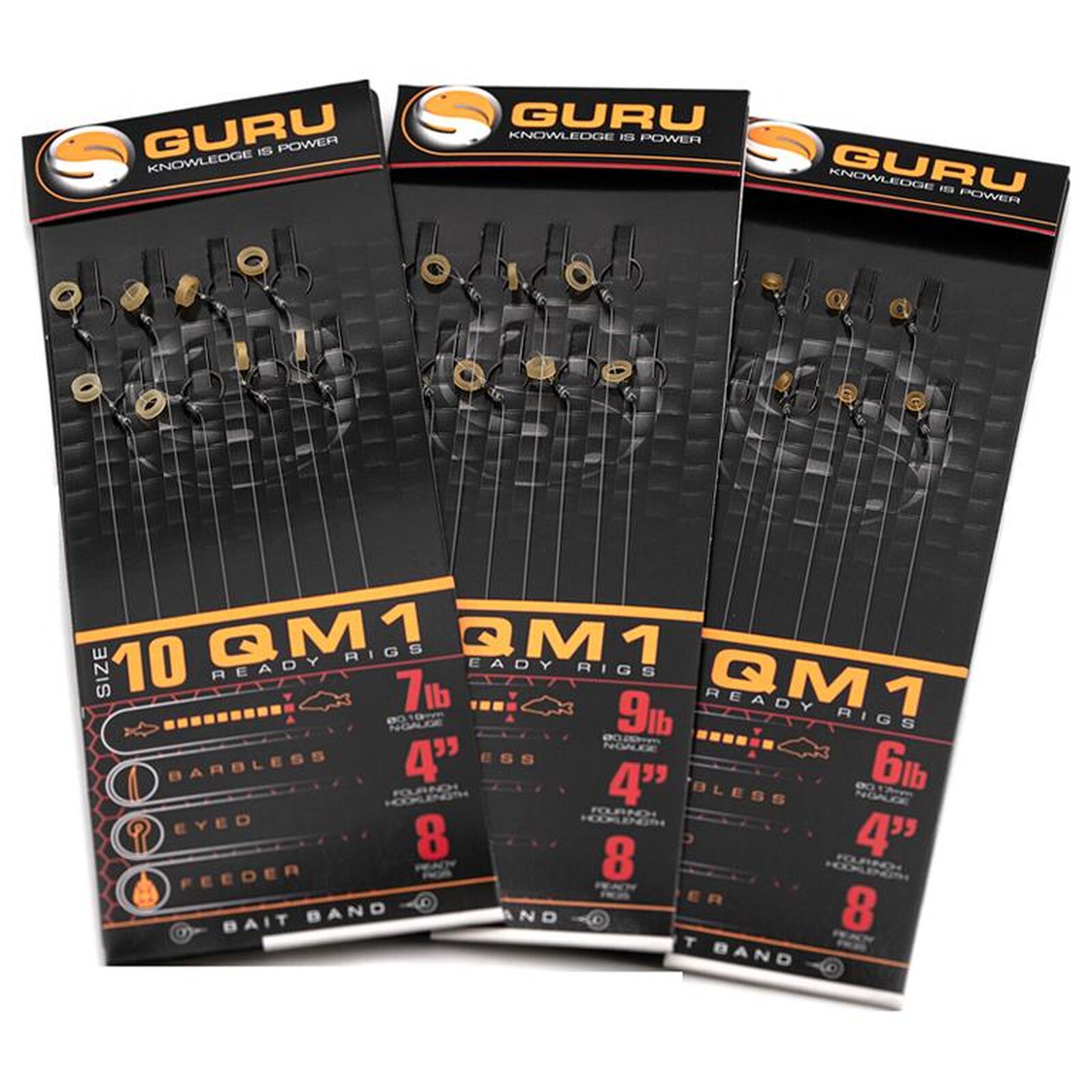 GURU QM1 Ready Rig Bait Bands 4 #14 | 0.19mm 8 Stk.