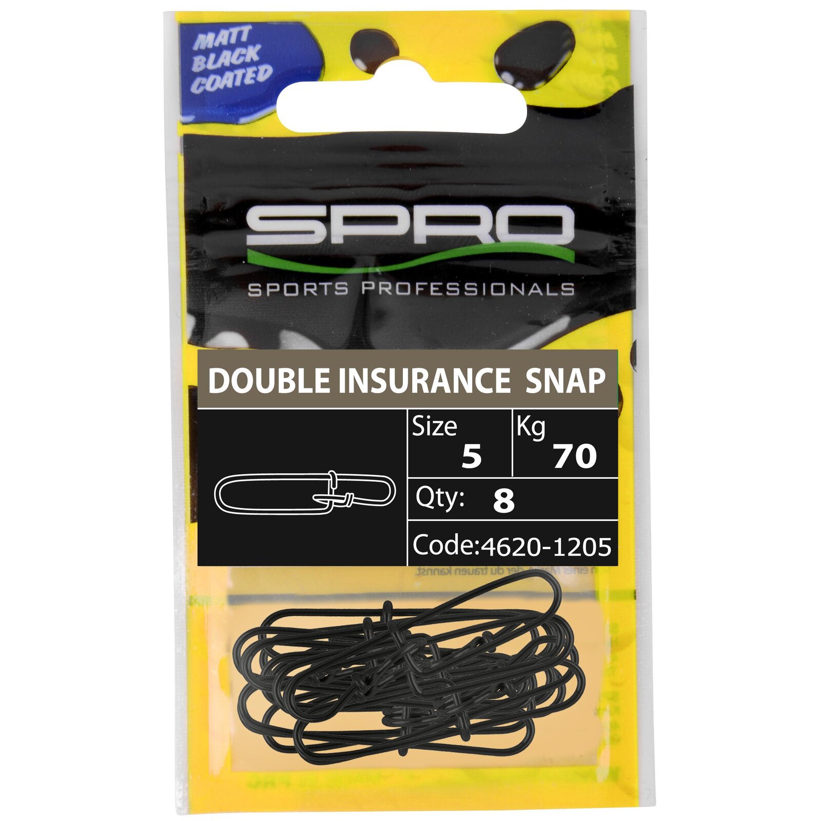 SPRO Matte Black Double Insurance Lock Snap #2 | 28kg | 10 Stk.