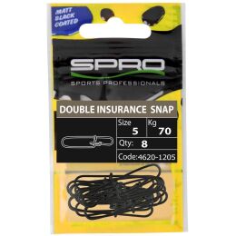 SPRO Matte Black Double Insurance Lock Snap #4 55kg 8Stk.