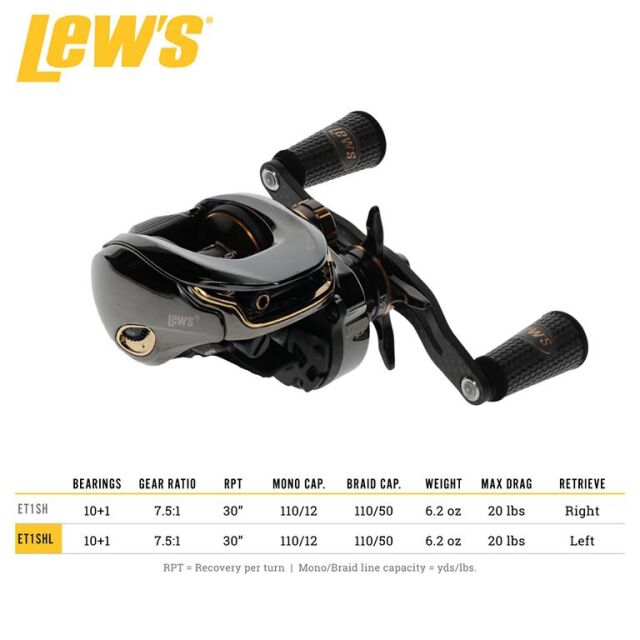 Lews Elite Ti Left Hand Baitcast Reel