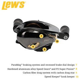 Lews Elite Ti Left Hand Baitcast Reel