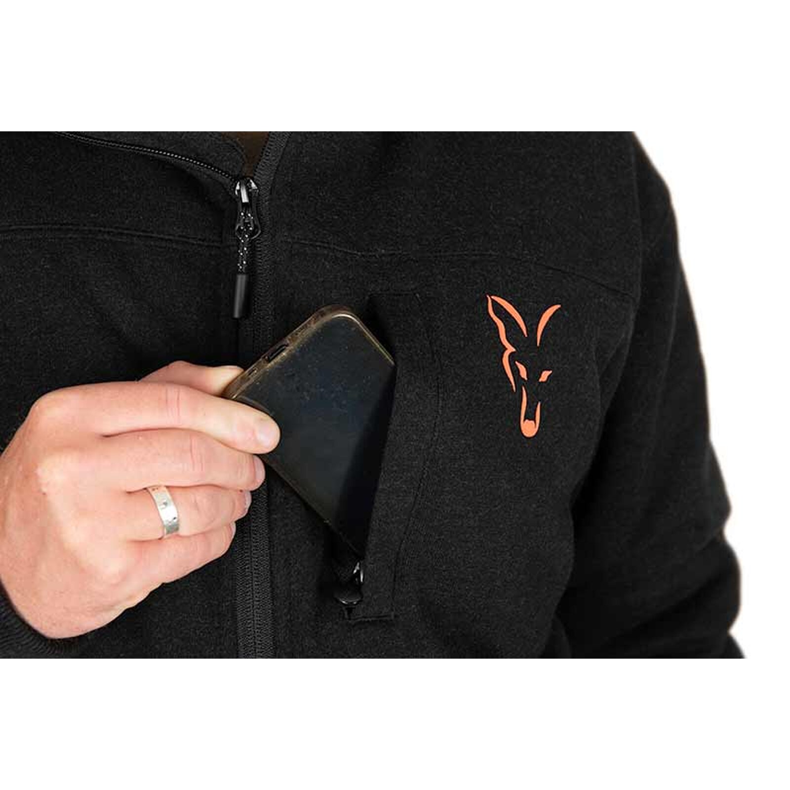 FOX Collection Sherpa Jacket Black & Orange