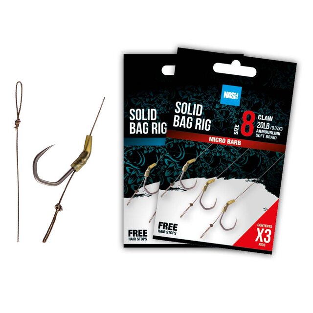 Nash Sollid Bag Rig Barbed 3Stk.