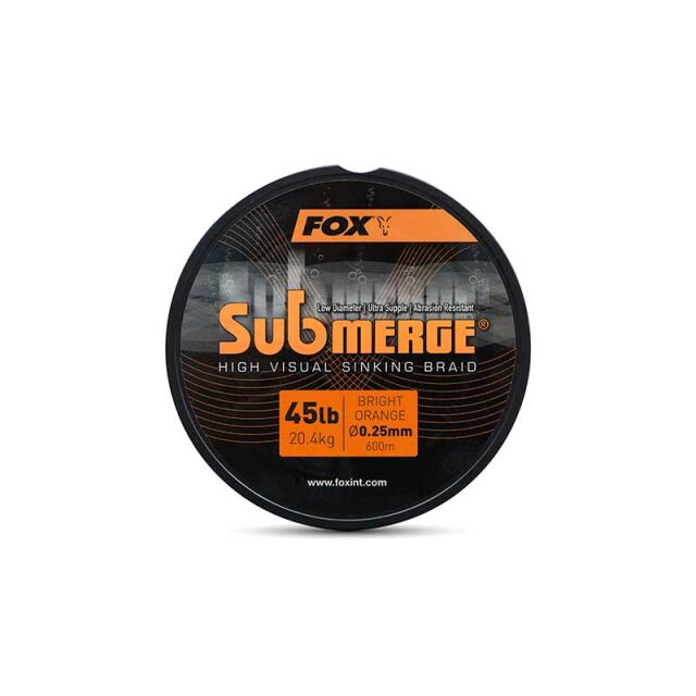 FOX Submerge High Visual Sinking Braid Bright Orange 45lb 20,4kg | 0,25mm | 600m