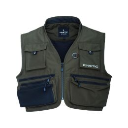 Kinetic Kurze Angler-Weste Strider olive L / XL