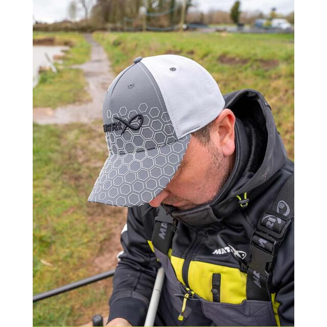 Matrix Hex Print Baseball Cap Grey