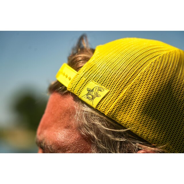 Black Cat Black and Yellow Trucker Cap