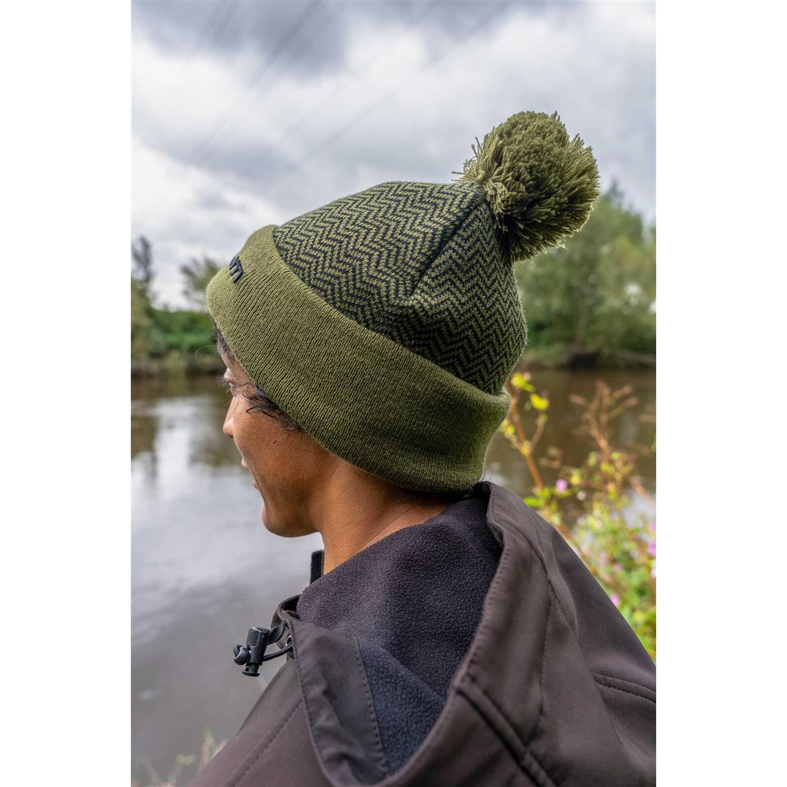 Korum Thermal Beanie Hat Black/Olive | Warme Wintermtze
